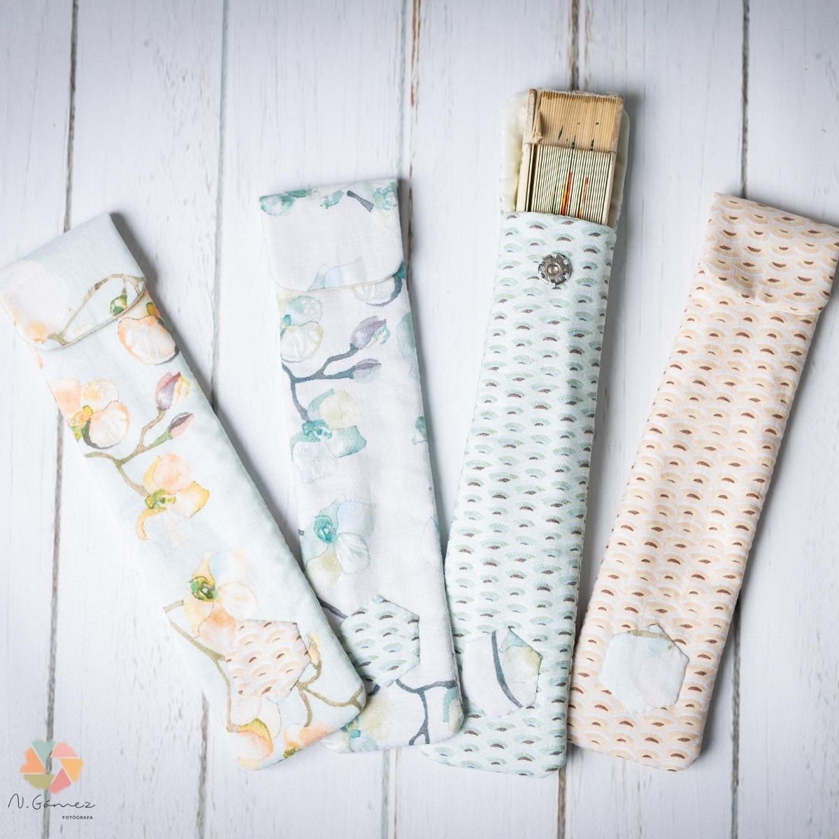 Funda Abanico "Orquídea Gris" - Imagen 2