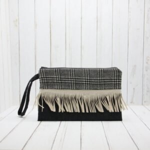 O-Bolso de mano Negro Pata de Gallo