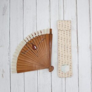 Funda Abanico "Orquídea Ondas Salmón"