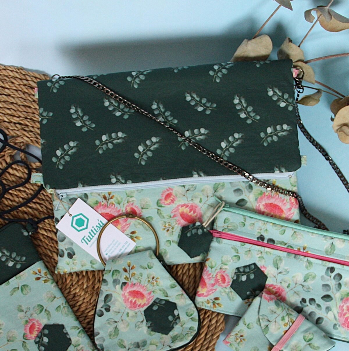 Bolso Sandrine "Eucaliptus Azul cielo"