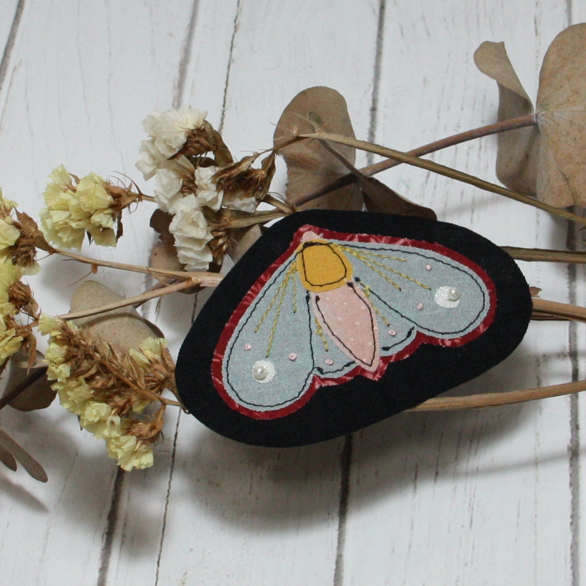 Parche de patchwork "Polilla Azul"